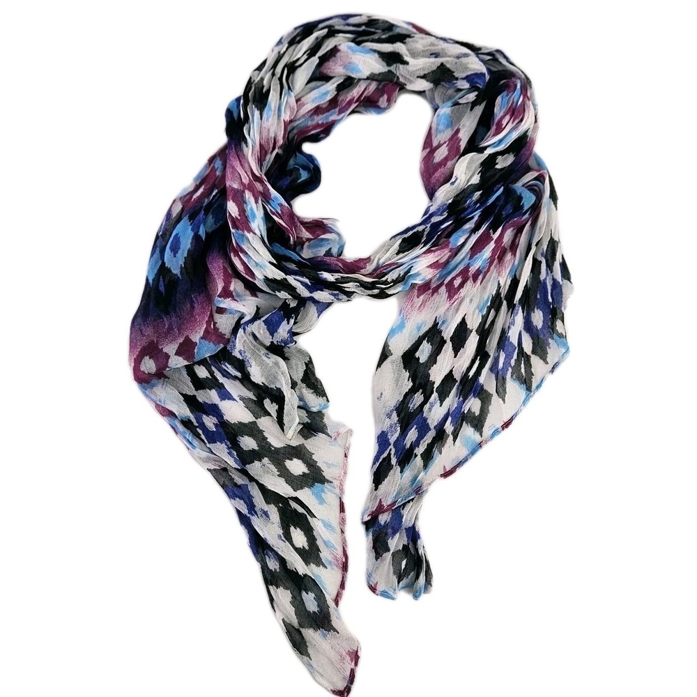Women's Fashion‎ Scarf Pink White Blue Black Multi Rectangle Unbranded Chiffon